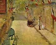 Edouard Manet Rue Mosnier mit Fahnen oil painting artist